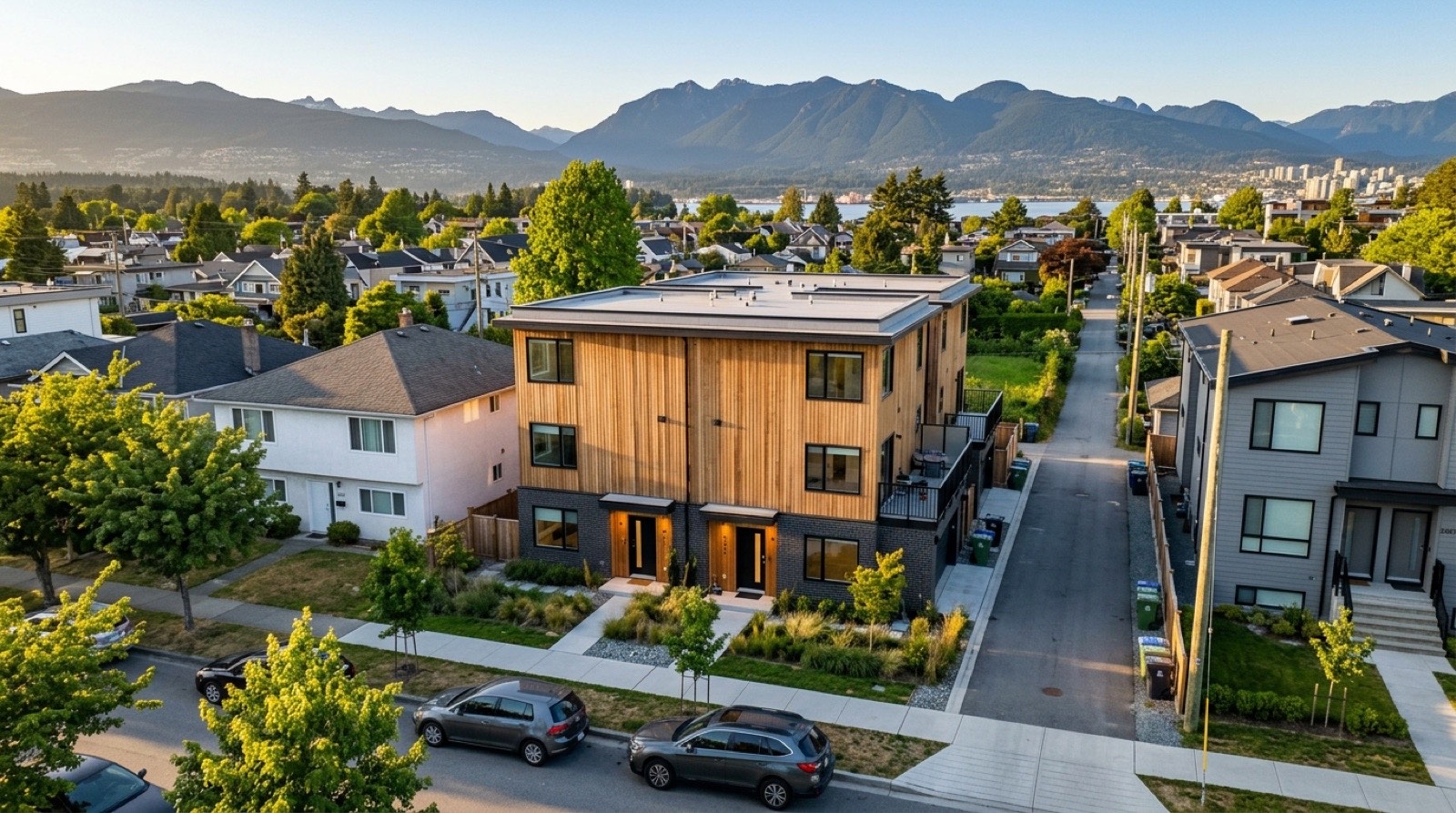 A Vancouver multiplex viewed across the Pacific, representing Canadian citizens abroad who own or want to develop property back home