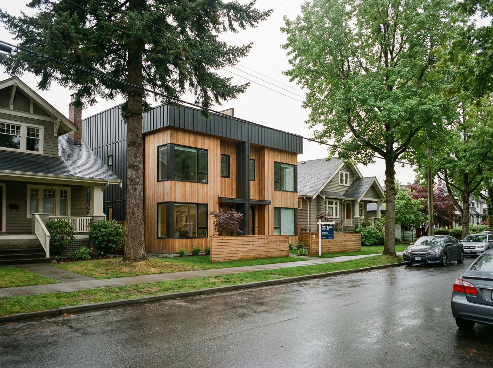 Duplex fitting into a residential streetscape