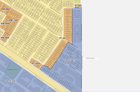 RT-4, RT-4A, RT-4N and RT-4AN zoning illustration