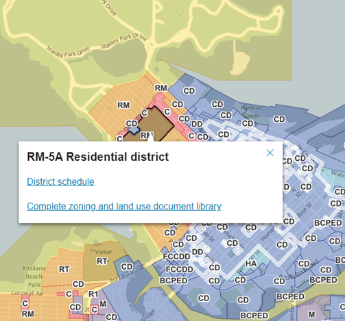 RM-5, RM-5A, RM-5B, RM-5C, & RM-5D zoning illustration